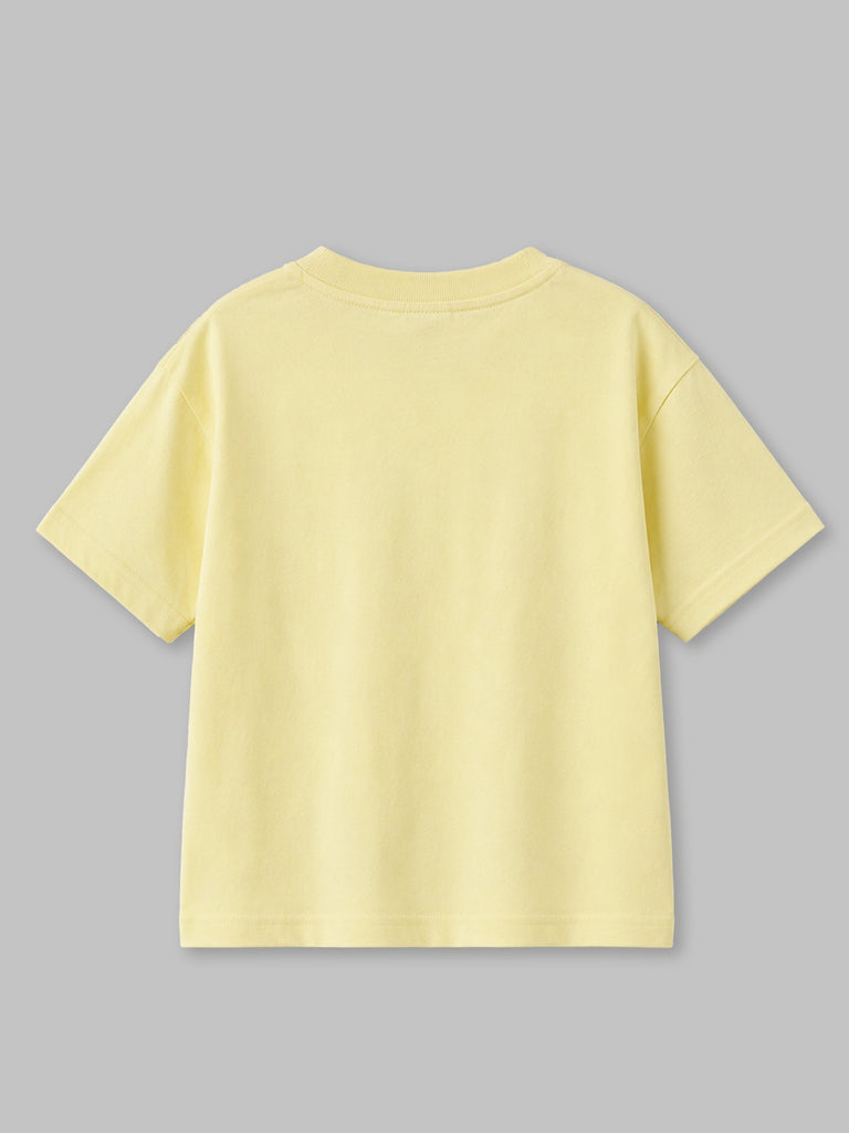 Light Organic Cotton Cream Round Neck Graphic Print Half Sleeve T-Shirt | Unisex