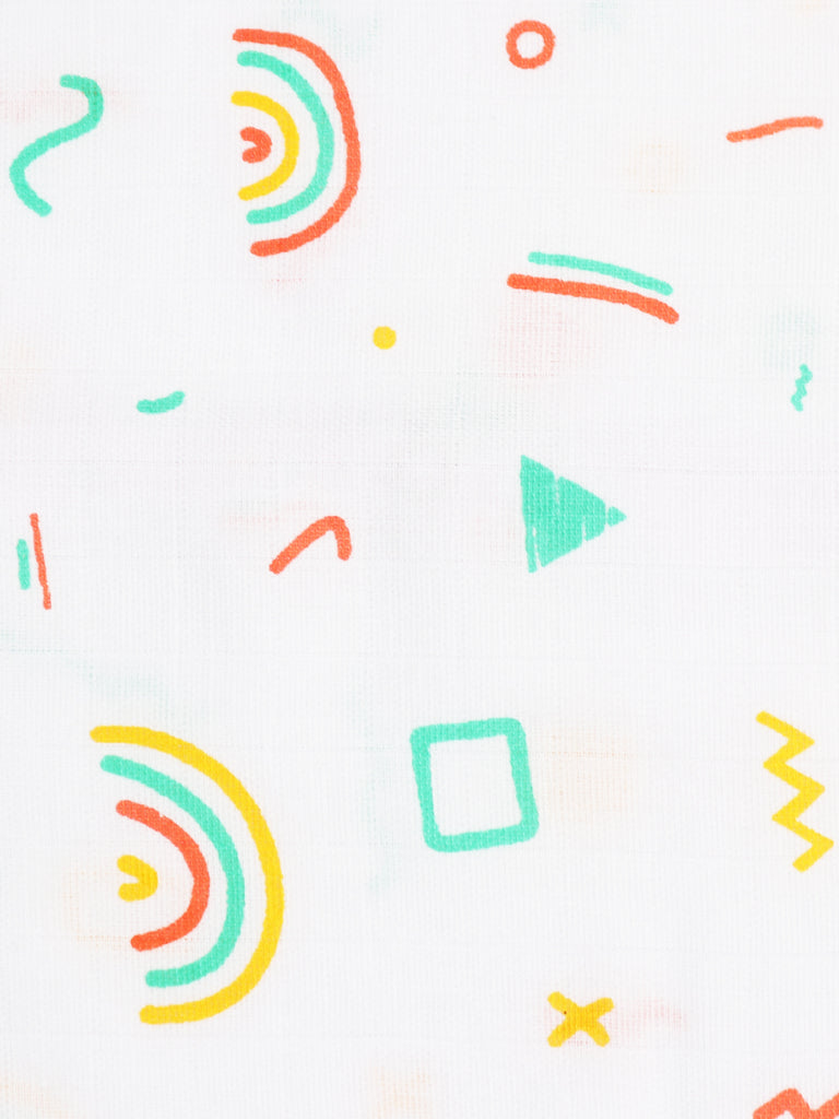 Extra Soft Mulmul Cotton Jhabla Cloth for Baby | Cute Chick and Rainbows Print May Vary