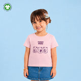 Girls Light Organic Cotton Pink Gummy Bears Round Neck T-Shirt