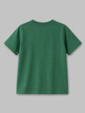 Organic Cotton Forest Green Dinosaur Print Round Neck Half Sleeve T-Shirt for Boys