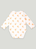 Kidbea 100% Organic cotton baby Pack of 4 onesies Unisex | Dog, Pizza, Elephant & Strips - Pink