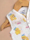 Premium Extra Soft Muslin Baby Jhabla | Cute Duck Print