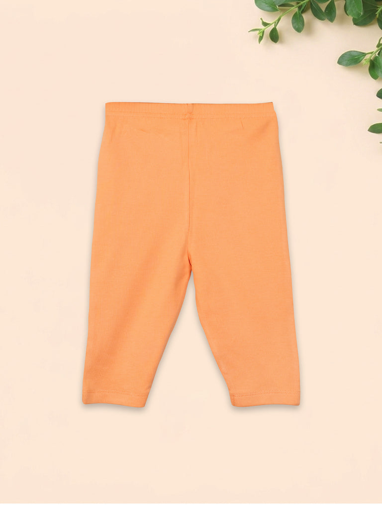 Organic Cotton Unisex Baby Co-ord Set – Soft Breathable Orange Sports Print Full Sleeve T-shirt & Pyjama  for Infants