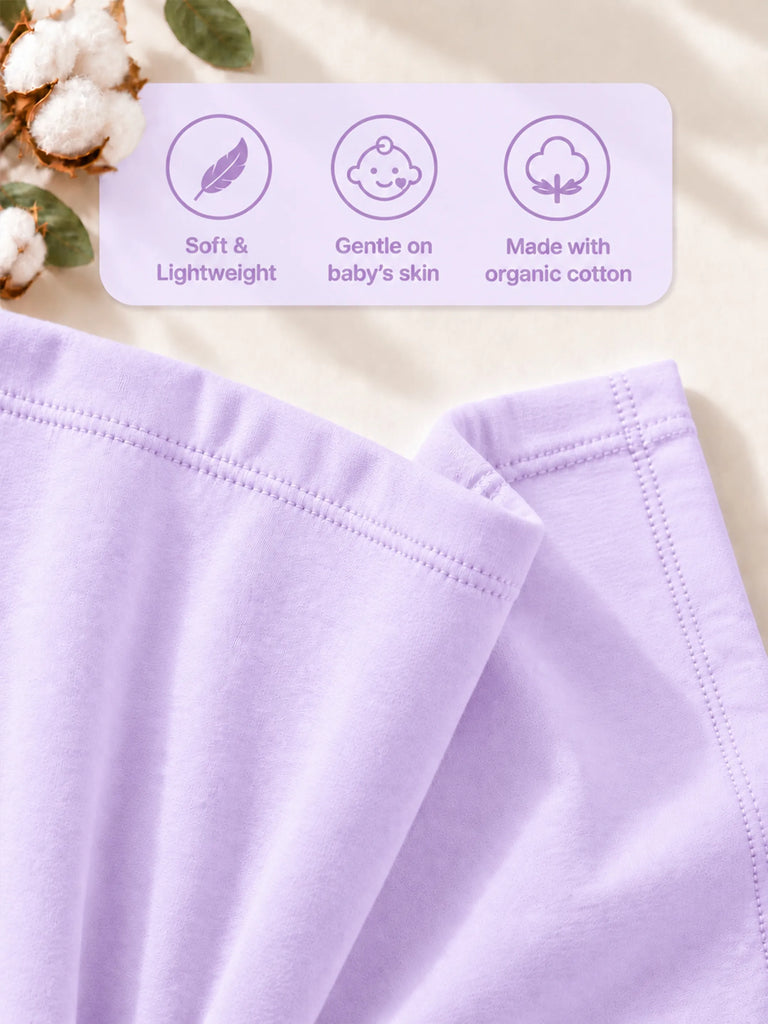 BambooTEC™ Bamboo Girls Lavender Top – Magic Cat Print with Ruffle Sleeves