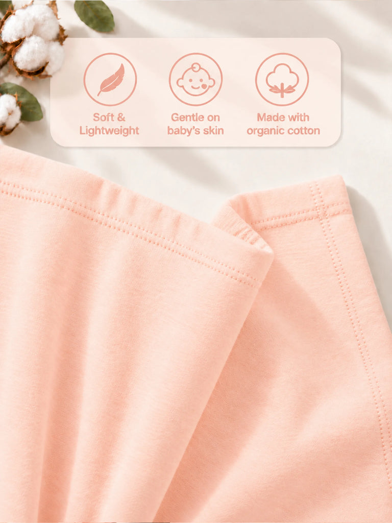Girls Peach Top – Cute Puppy Print with Ruffle Sleeves