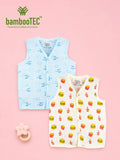 BambooTEC™ Bamboo Muslin Baby Jhabla Pack of 2 – Helicopter & Burger Print