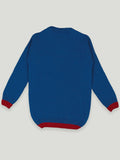 Kidbea Woolen Round Neck Sweater | Bear Face | Blue