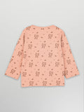 Organic Cotton Unisex Baby Co-ord Set – Soft Breathable Peach Tiger Print Full SleeveT-shirt & Pyjama for Infants