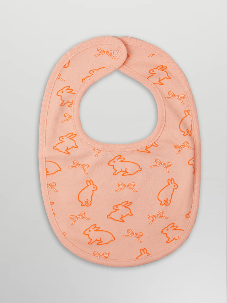Organic Cotton Baby Bib – Soft Breathable Bunny Print, Feeding & Drool Bib