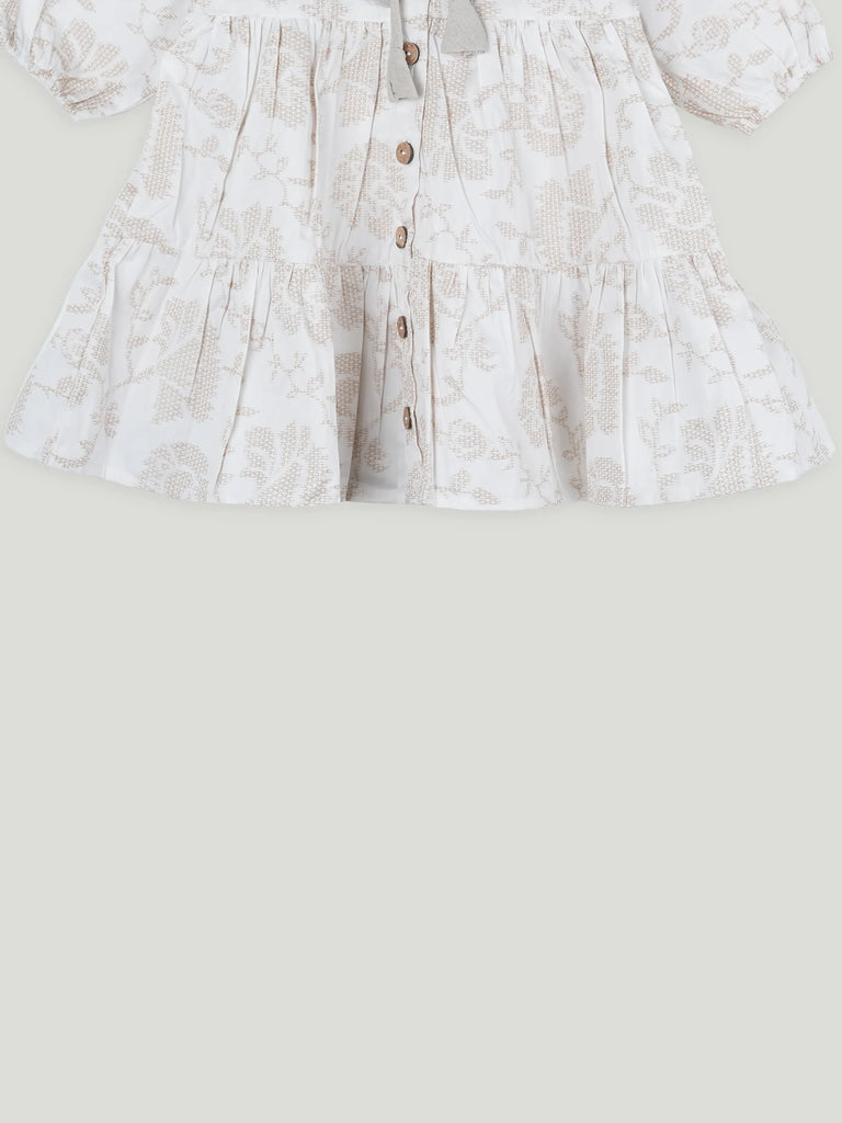 Baby Girl Ruffle Sleeve Detail Frock | 100% Organic Cotton