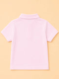 Boys Bamboo Fabric Pink Polo T-Shirt