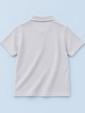 Boys Bamboo Fabric Grey Polo T-Shirt