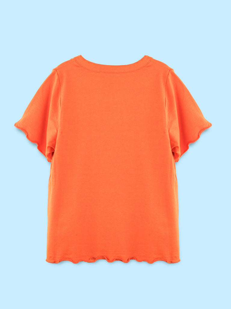 BambooTEC™ Bamboo Girls Orange Top – Baa Baa Besties Print