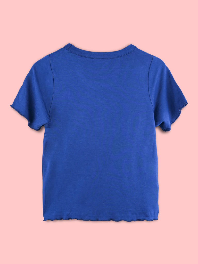 BambooTEC™ Bamboo Girls Blue Top – Peachy Pie Print