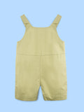 Unisex Cotton Dungaree Shorts – Olive Green Sleeveless Suspender Romper with Pockets
