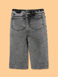Unisex Denim Jeans – Grey Wide-Leg Casual Jeans with Elasticated Waist