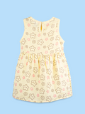 BambooTEC™ Bamboo Muslin Baby Frock – Star & Flower Print, Soft & Breathable Dress