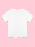 Girls White Top – Cute Puppy Print with Round Neck