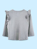 Girls Grey Full-Sleeve Top – Ice Cream Bunny Print