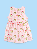 BambooTEC™ Bamboo Muslin Baby Frock – Frog & Floral Print, Soft & Breathable Dress
