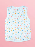 BambooTEC™ Bamboo Muslin Baby Jhabla – Rocket & Star Print
