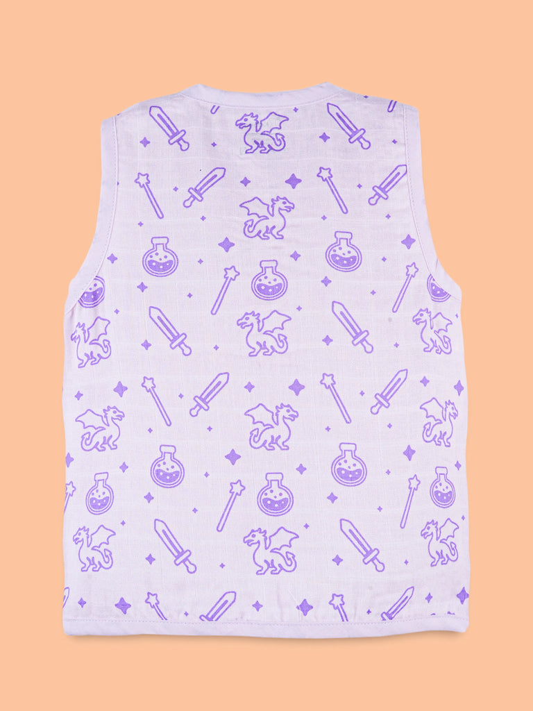 BambooTEC™ Bamboo Muslin Baby Jhabla – Dragon & Magic Print