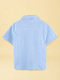 Boys Cotton Blue Gingham Check Shirt