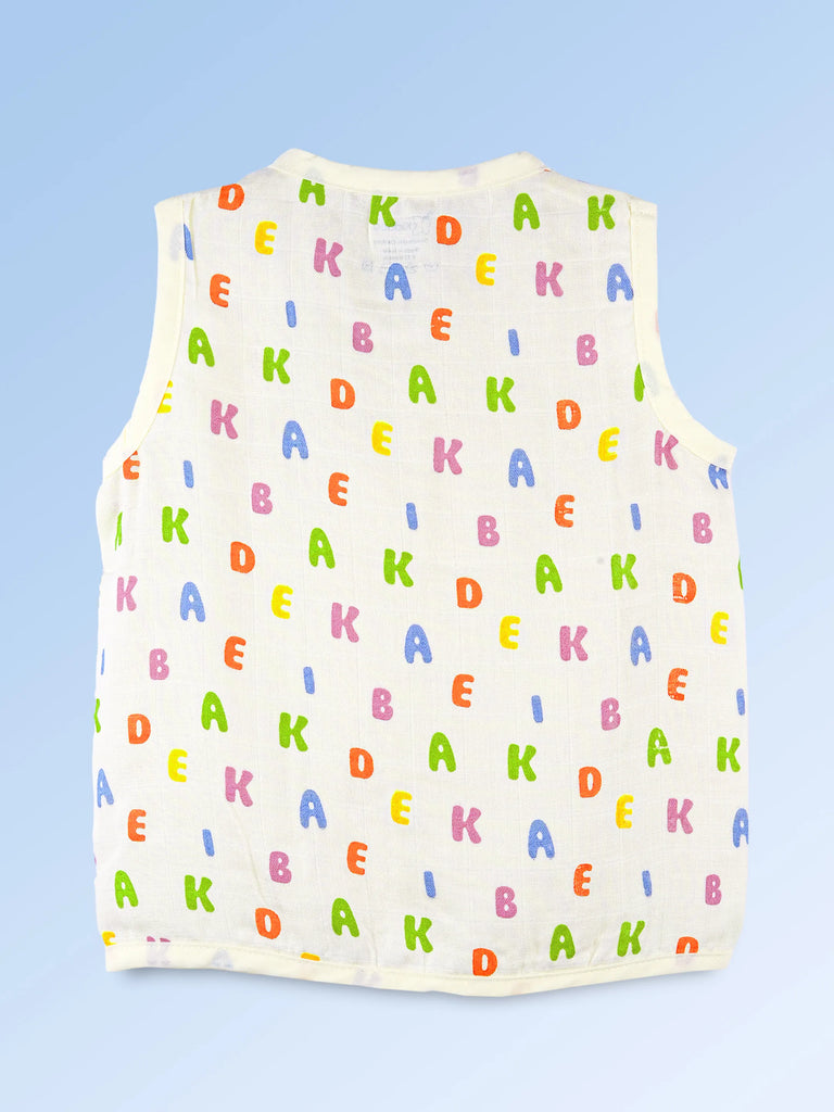 BambooTEC™ Bamboo Muslin Baby Jhabla – Alphabet Print