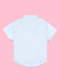 Boys Cotton Mandarin Collar Shirt – Short Sleeve Casual Shirt with Pocket