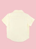 Boys Linen Cotton Light Yellow Shirt