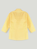 Boys Yellow Kurta & White Pajama Set – Traditional Ethnic Festive Wear