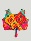 Girls Multicolor Ethnic Crop Top & Skirt Set – Traditional Festive Wear