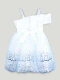 Girls Blue Partywear Frock – Sequin Embellished Bow Detail Dress