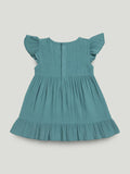 Light Organic Cotton Charming Teal Frock | Elegant & Comfortable