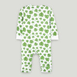 Organic cotton Leaf Print Romper/Bodysuit - Green
