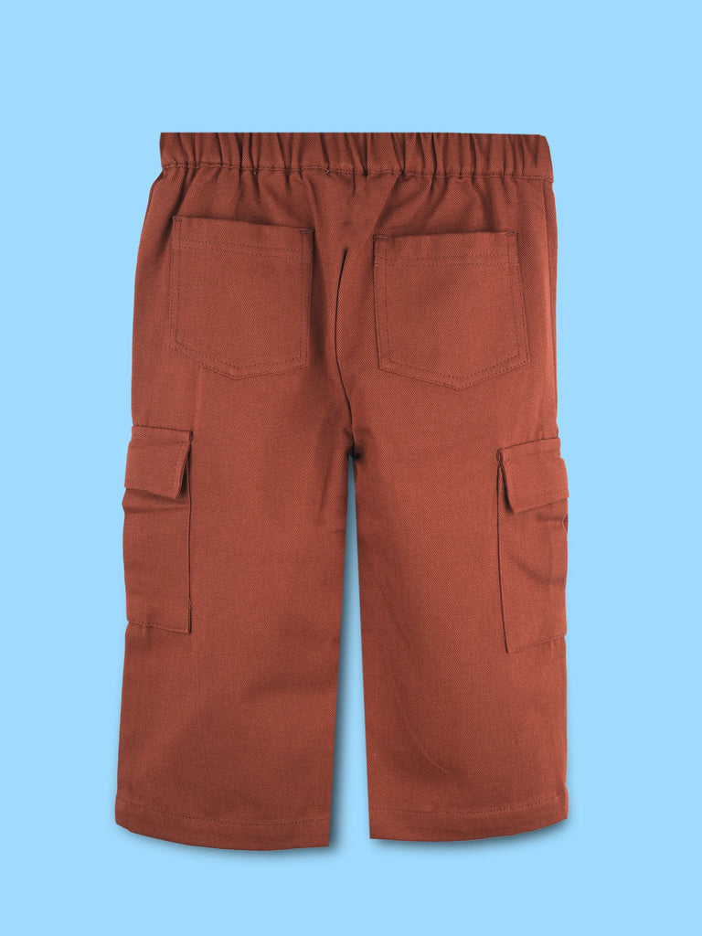 Unisex Brown Cotton Kids Cargo Shorts – Comfortable Everyday Bottomwear