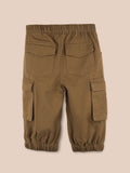 Unisex Cotton Kids Cargo Jogger Pants – Light Brown Comfortable Bottomwear