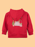 Unisex Cotton Hoodie – Red Full-Sleeve Christmas Printed Pullover Sweatshirt