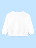 BambooTEC™ Unisex Kids Sweatshirt – White Sports Graphic Full-Sleeve Crewneck