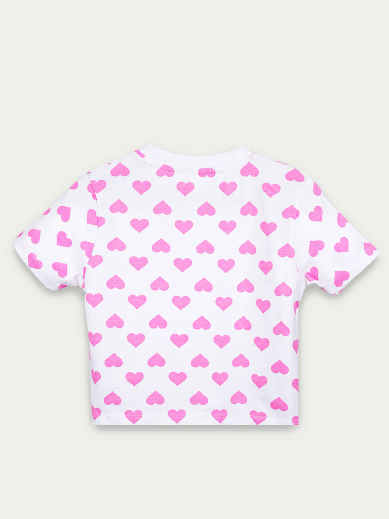 Organic Cotton Unisex Kids Co-ord Set – Soft Breathable Heart Print T-Shirt & Shorts Set
