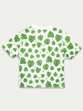 Organic Cotton Unisex Kids Co-ord Set – Soft Breathable Leaf Print T-Shirt & Shorts Set