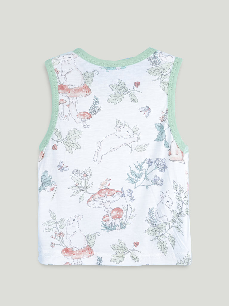 BambooTEC™ Unisex Bamboo Fabric Woodland Print Vest & Shorts Set