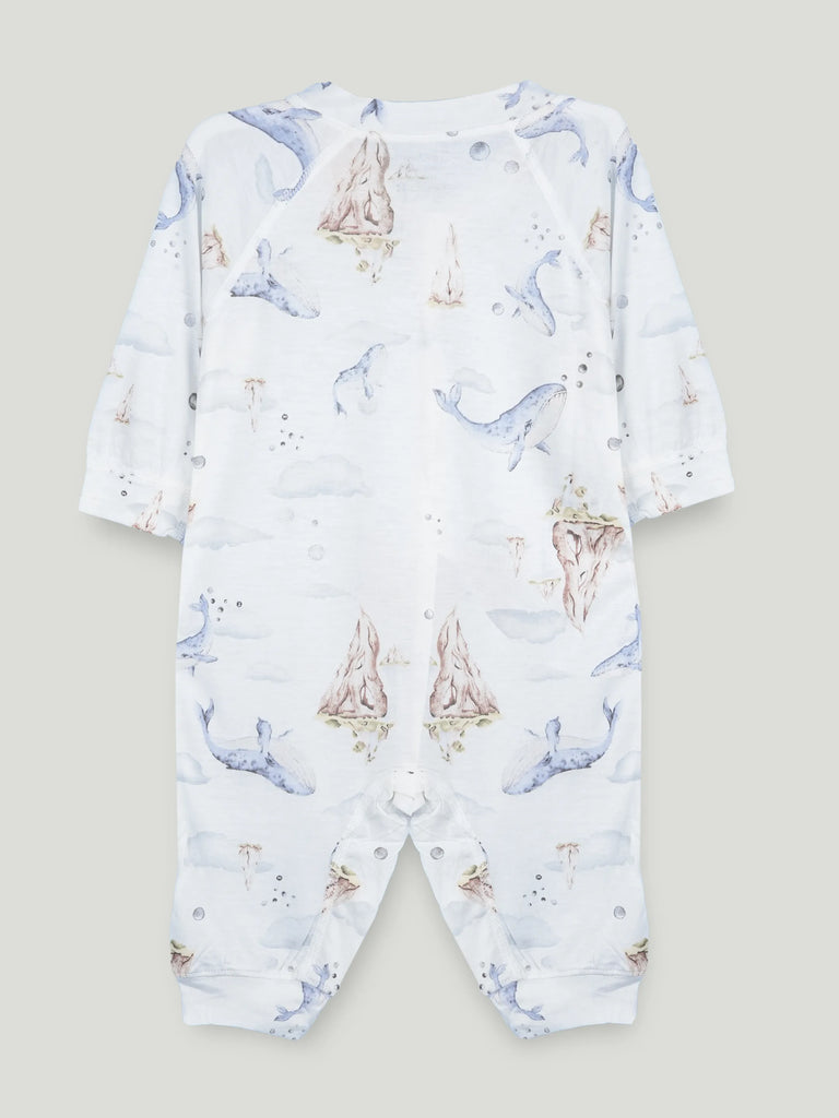BambooTEC™ Unisex Bamboo Baby Romper – Whale Print