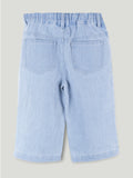 Girls Wide Leg Denim Pants - Light Blue