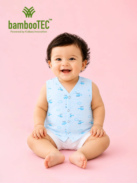 BambooTEC™ Bamboo Muslin Baby Jhabla – Helicopter Print