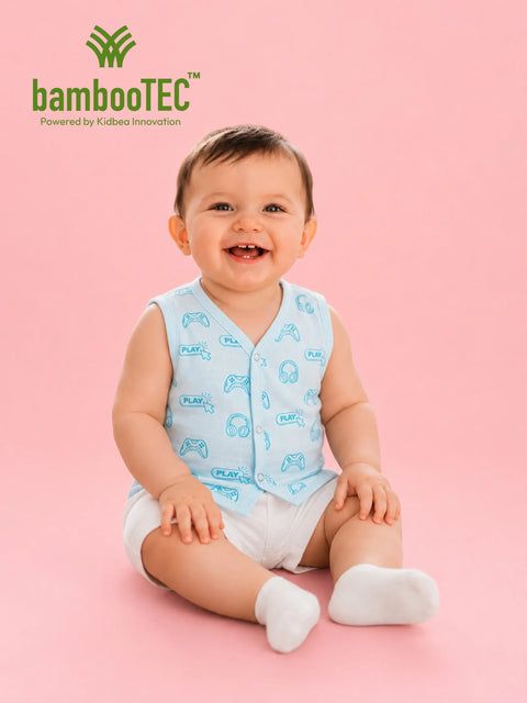 BambooTEC™ Bamboo Muslin Baby Jhabla – Gaming Print
