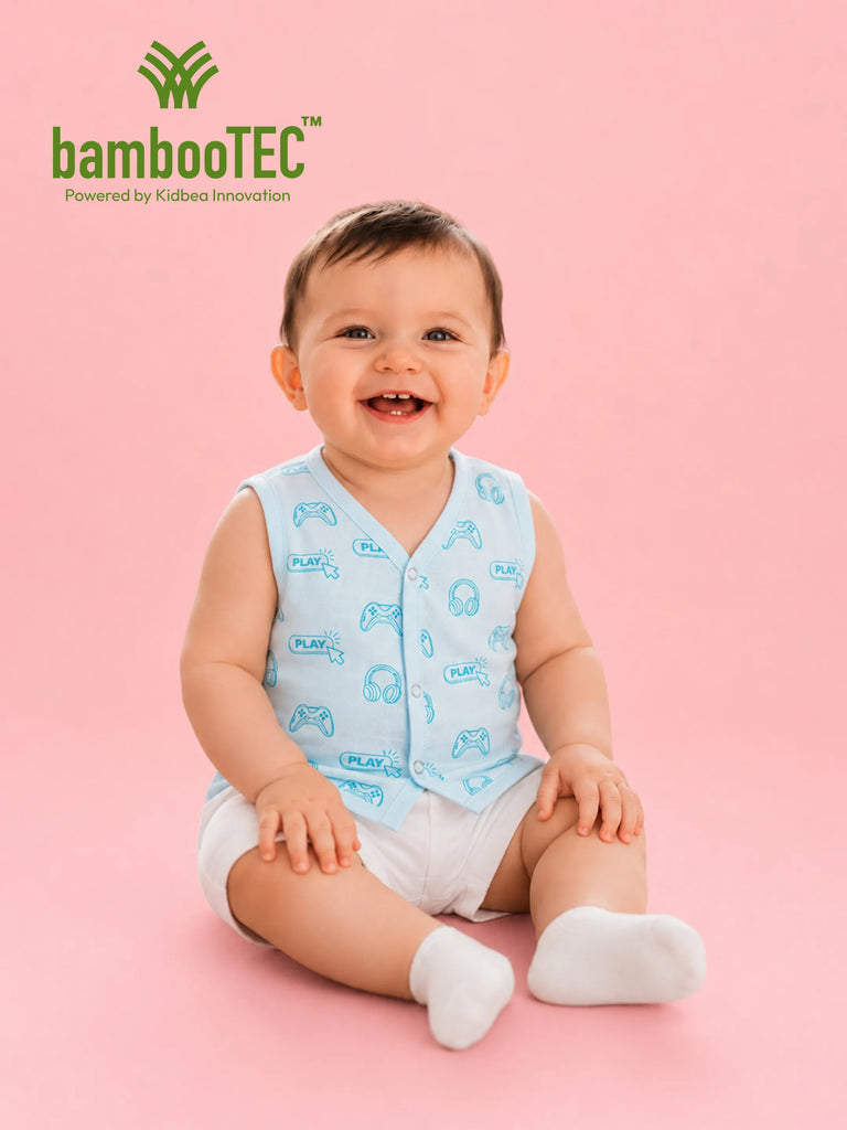 BambooTEC™ Bamboo Muslin Baby Jhabla – Gaming Print