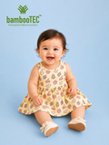 BambooTEC™ Bamboo Muslin Baby Frock – Fruity Fiesta Print, Soft & Breathable Dress