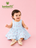 BambooTEC™ Bamboo Muslin Baby Frock – Puppy & Bow Print, Soft & Breathable Dress