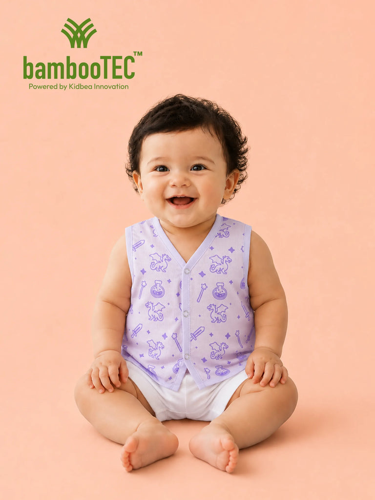 BambooTEC™ Bamboo Muslin Baby Jhabla – Dragon & Magic Print
